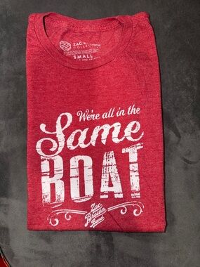 Women's Red 'Same Boat' Short Sleeve Tee